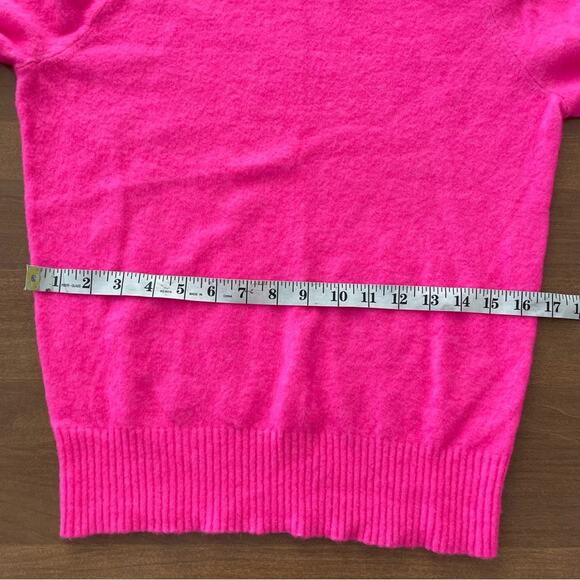 Athleta | Women’s Transit Crew Sweater Merino Wool Pullover Neon Hot Pink Bright - Picture 9 of 10